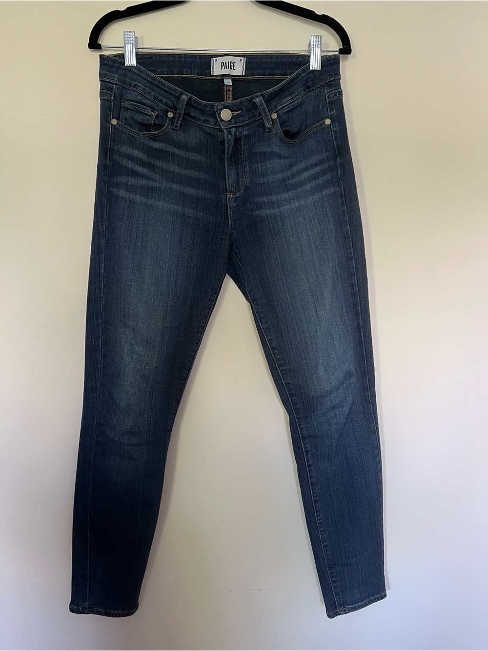 PAIGE Indigo Skinny Jeans with Subtle Fading
